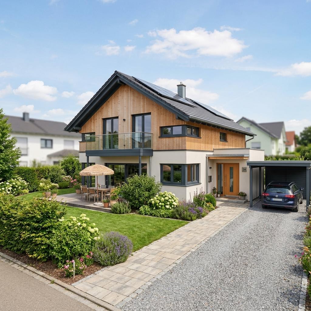 Einfamilienhaus VITA 140 von Hartl Haus — Echtholz-Fertighaus mit fünf Zimmern und 140 m²