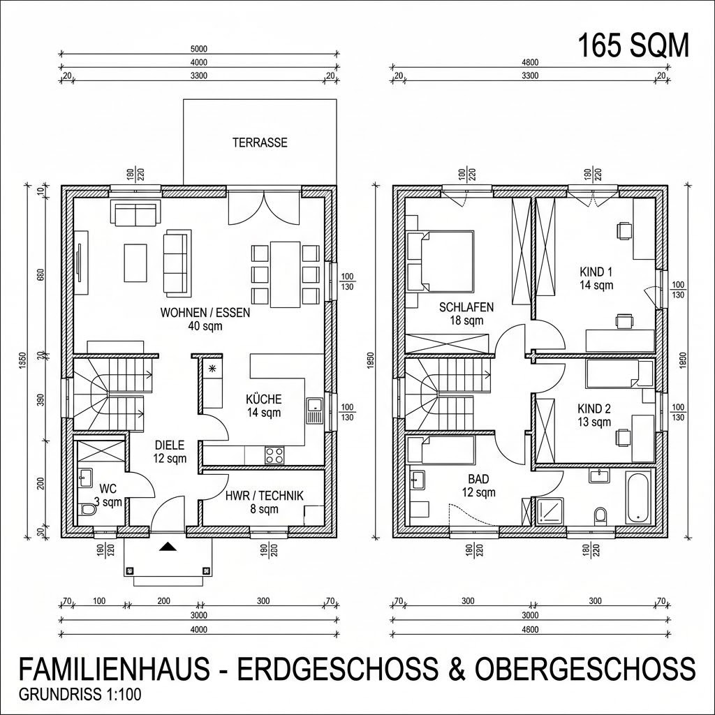Grundriss Linea 165 von Heinz von Heiden — 165 m², 5 Zimmer