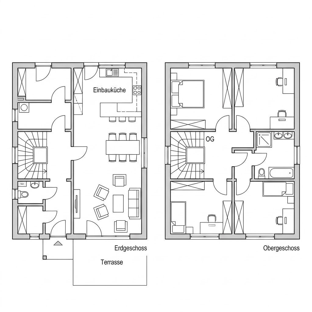Grundriss Aktionshaus Mailand – 128 m² Einfamilienhaus mit 4 Zimmern