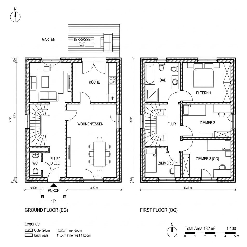 Grundriss Medley 3.0 210 von Heinz von Heiden — 132 m², 5 Zimmer