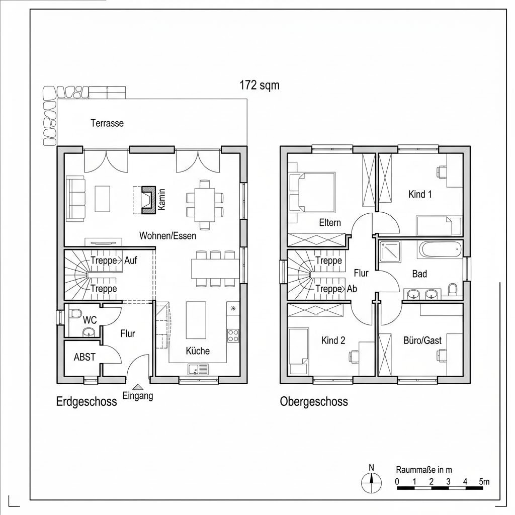 Grundriss Lifestyle 172 von HELMA Eigenheimbau — 172 m², 6 Zimmer