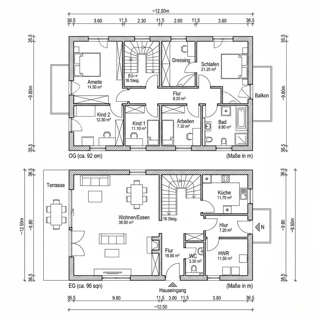 Grundriss Lifestyle 188 von HELMA Eigenheimbau — 188 m², 6 Zimmer