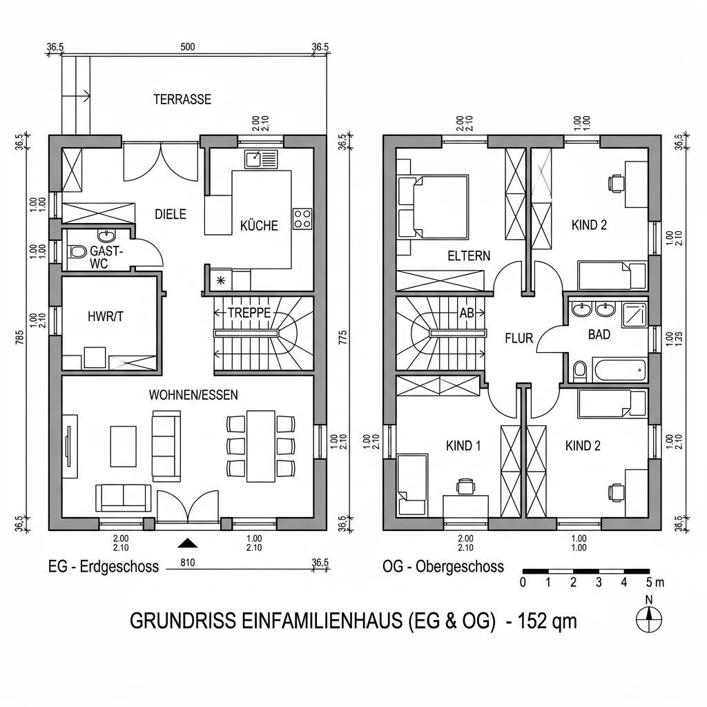 Grundriss Feldafing von Isartaler Holzhaus — 152 m², 5 Zimmer