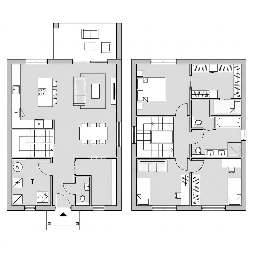 Grundriss Concept 2.1 – 129 m² Einfamilienhaus mit 9 Zimmern