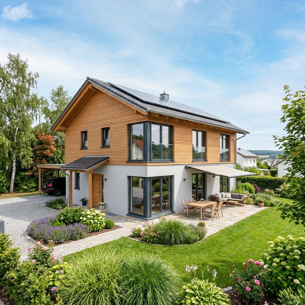 Einfamilienhaus Solitär Classic 165 von Keitel-Haus — geräumiges Holzfertighaus mit Satteldach