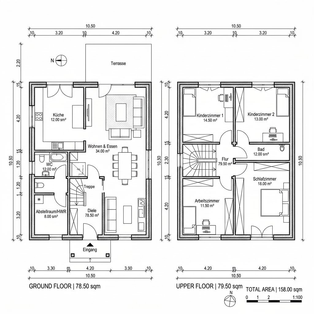 Grundriss Signum 158 von Kern-Haus — 158 m², 5 Zimmer