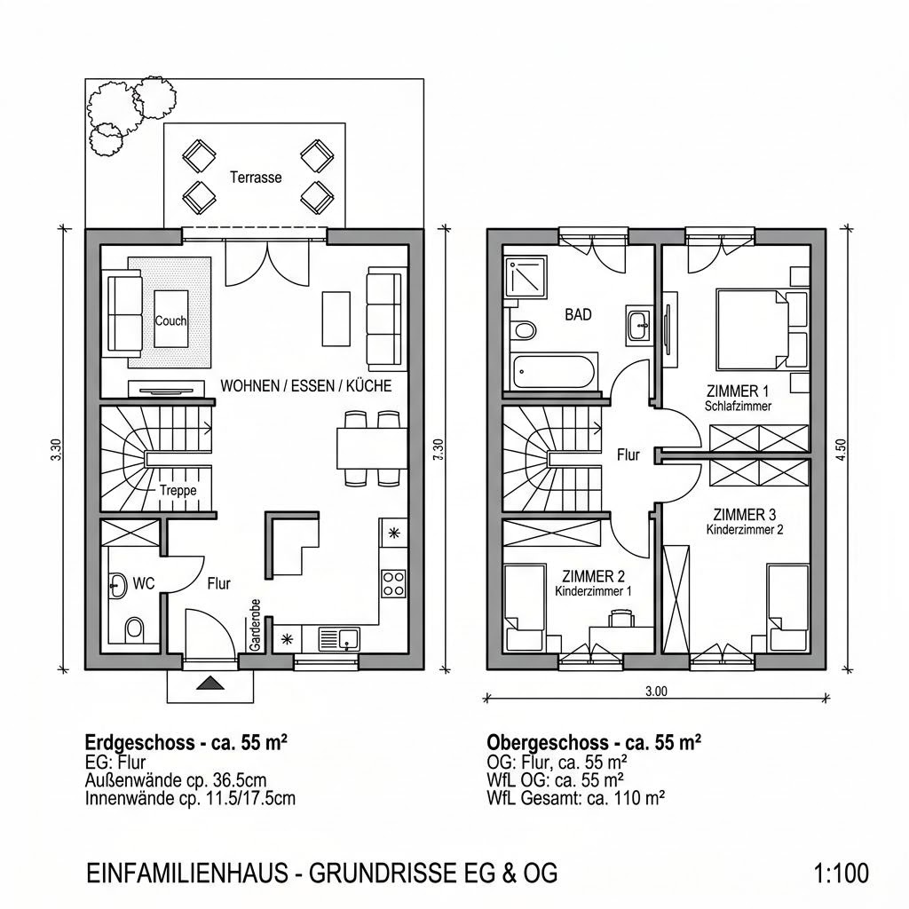 Grundriss SOLUTION 110 L V4 von Living Haus — 110 m², 4 Zimmer