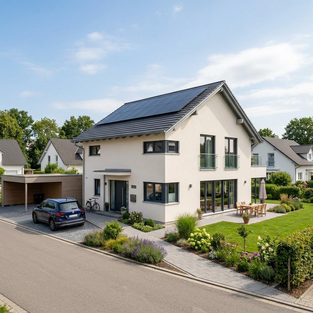 Einfamilienhaus SUNSHINE 143 V4 von Living Haus — schlüsselfertiges Fertighaus mit Satteldach und 145 m²