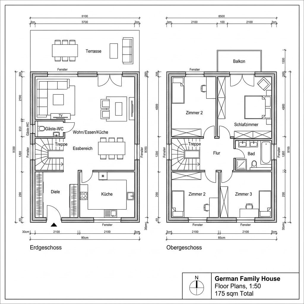 Grundriss FamilyStyle 18.01 W von massa haus — 175 m², 6 Zimmer