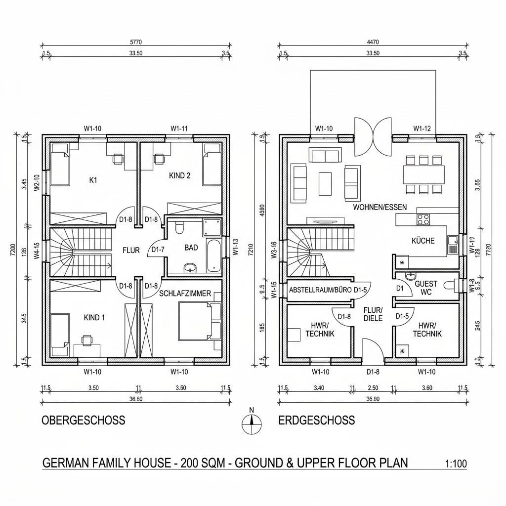 Grundriss LifeStyle 20.01 S von massa haus — 200 m², 6 Zimmer