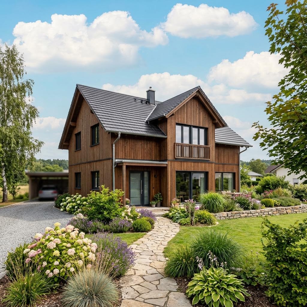 Einfamilienhaus Holzhaus Bergwald 156 von Petershaus — Massivholzhaus mit rund 156 m²