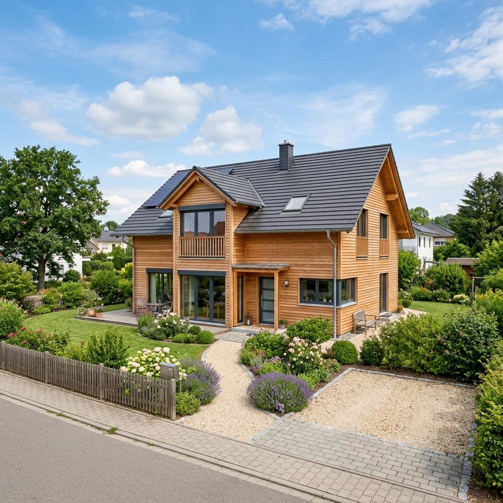 Einfamilienhaus Vollholz Familie 146 von Petershaus — Massivholzhaus mit rund 146 m²