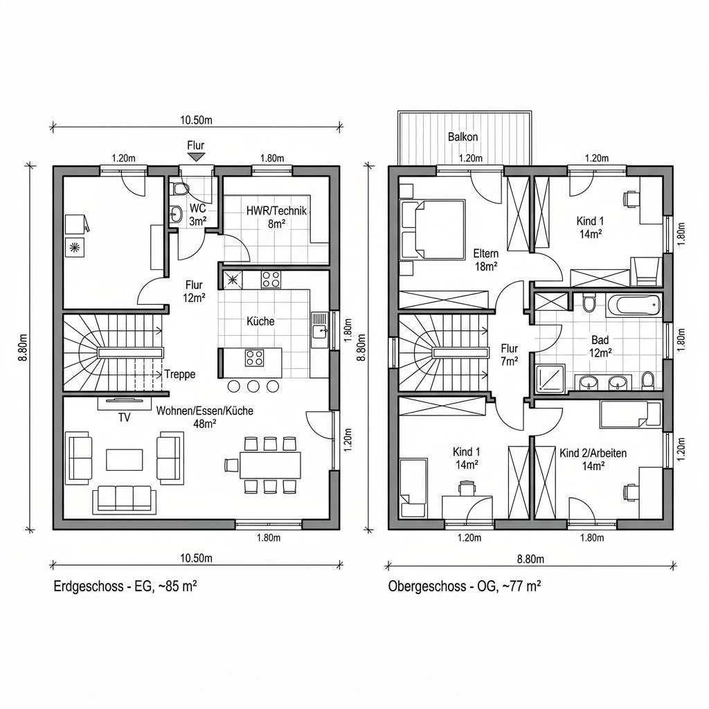 Grundriss Pro 162 von ProHaus — 162 m², 6 Zimmer