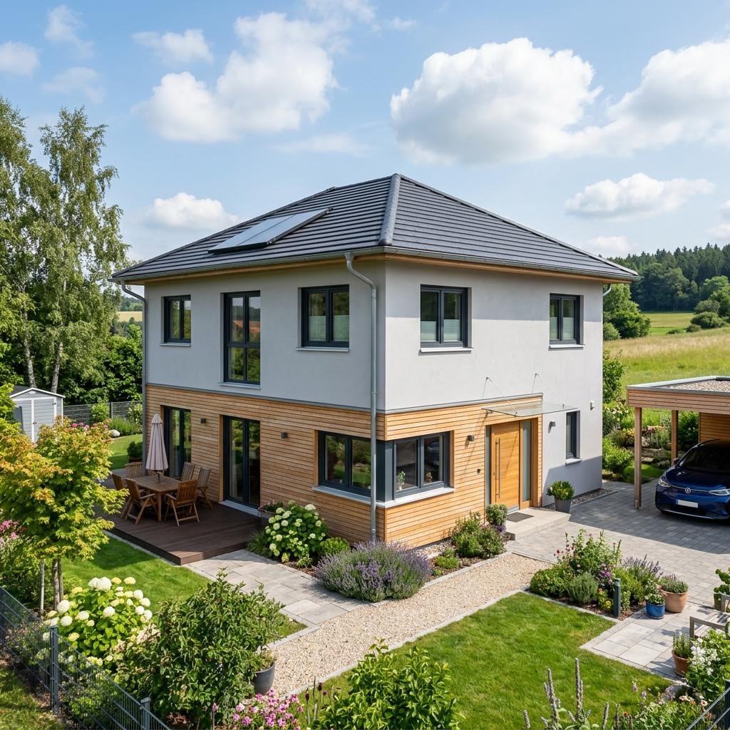 Einfamilienhaus SH 140 WB von ScanHaus Marlow — Fertighaus mit Walmdach und 140 m²