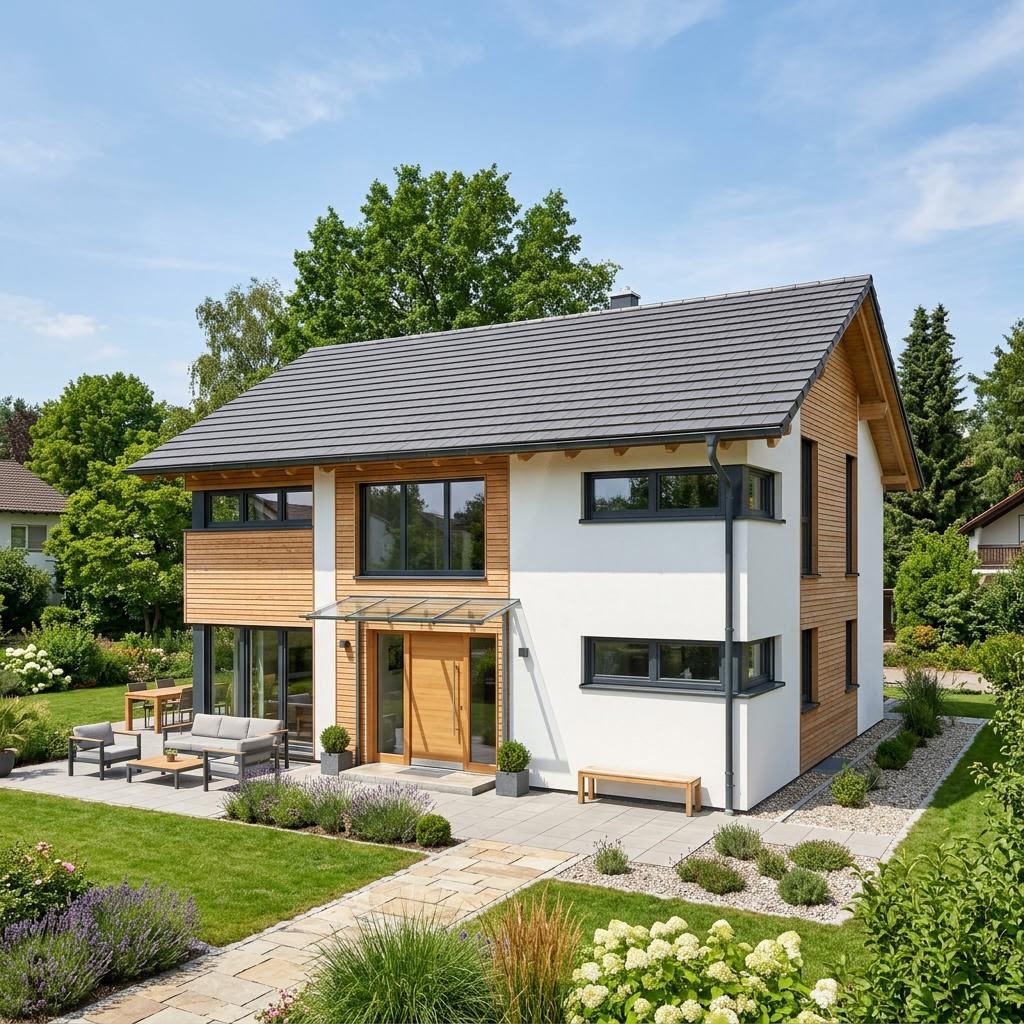 Einfamilienhaus Selection-E 126 E1 von Schwabenhaus mit Satteldach — Fertighaus mit 126 m²