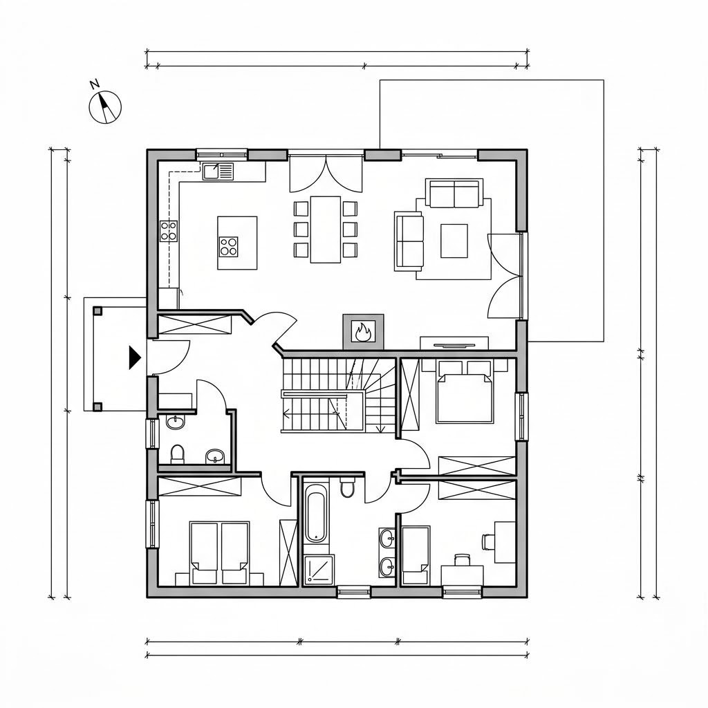 Grundriss Selection-E 126 E1 – 126 m² Einfamilienhaus mit 4 Zimmern