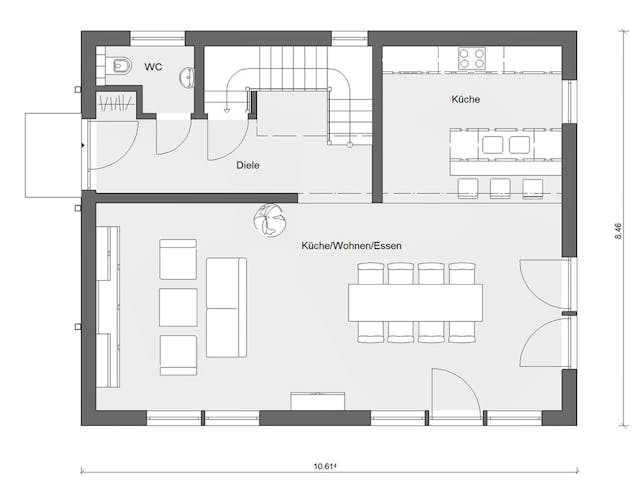 Grundriss E 20-148.6 — Haus in Rot – Einfamilienhaus, 137 m², 5 Zimmer