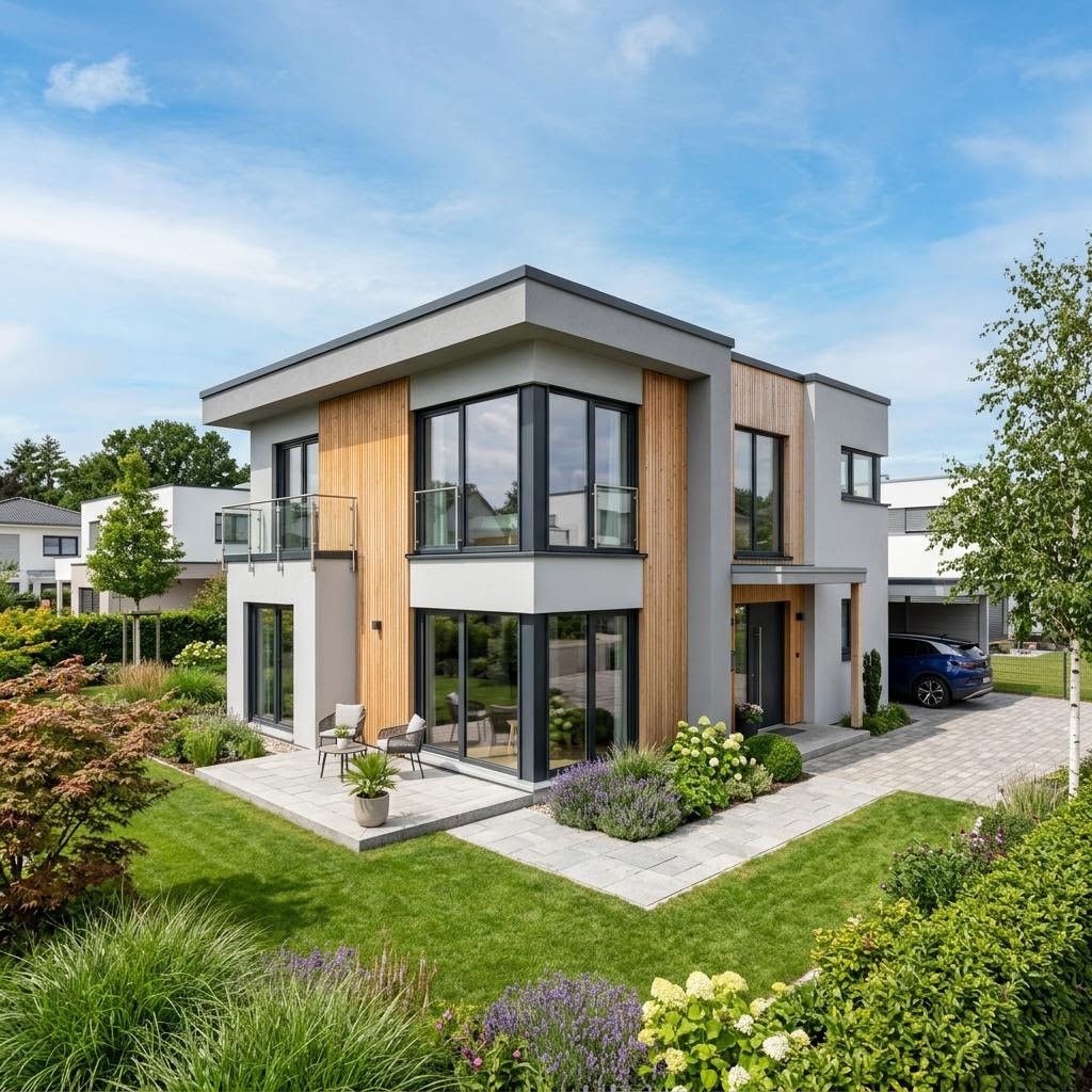 Einfamilienhaus Cubus 125 von TALBAU-Haus — kubisches Holzfertighaus mit Flachdach und 125 m²