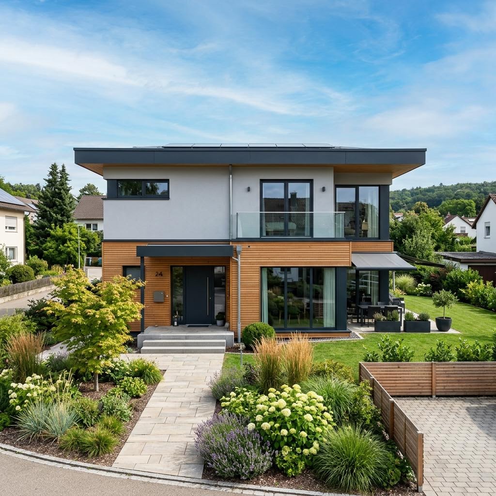 Einfamilienhaus Cubus 135 von TALBAU-Haus — kubisches Holzfertighaus mit Flachdach und 135 m²