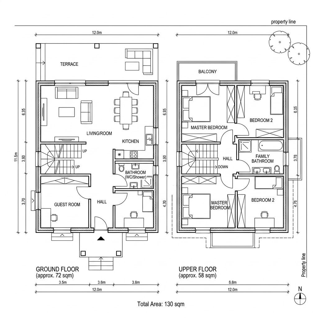 Grundriss Vitalis 130 von TALBAU-Haus — 130 m², 4 Zimmer