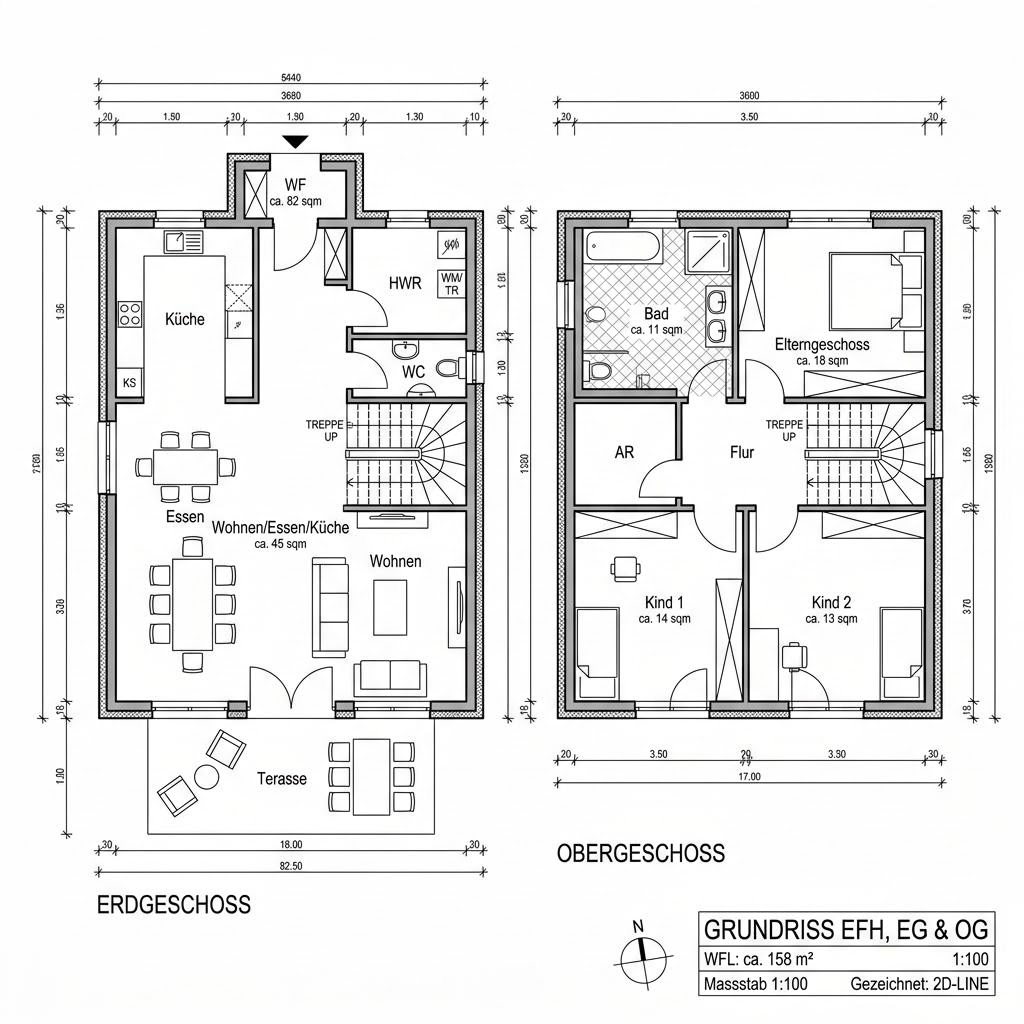 Grundriss Vitalis 158 von TALBAU-Haus — 158 m², 5 Zimmer