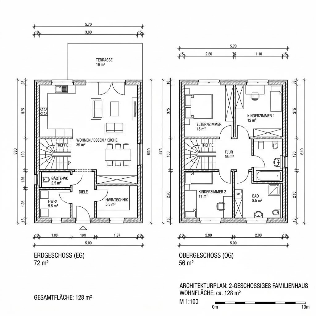 Grundriss Maxime 300 von Viebrockhaus — 128 m², 4 Zimmer