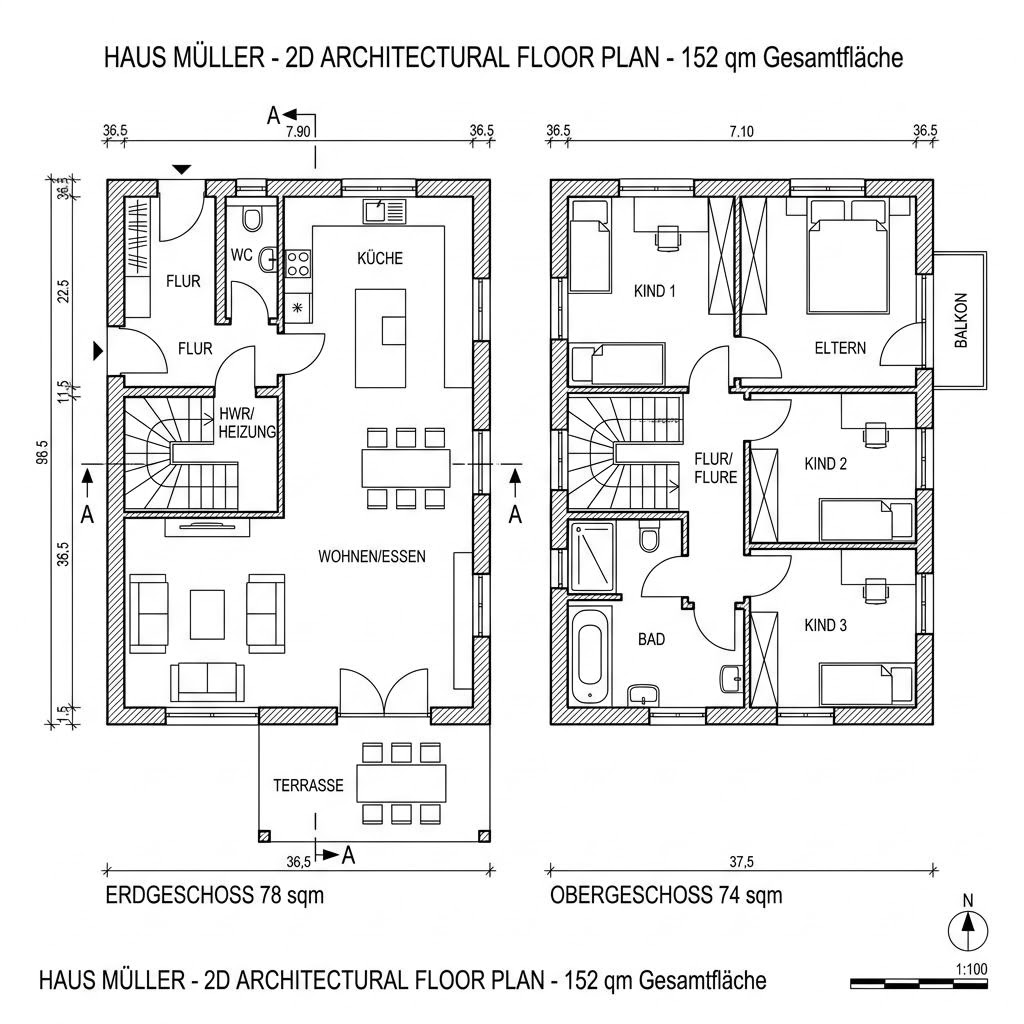 Grundriss Maxime 500 von Viebrockhaus — 152 m², 5 Zimmer