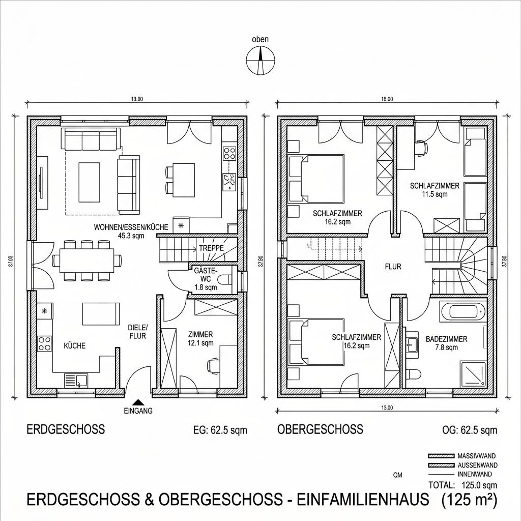 Grundriss Sunshine 125 von WeberHaus — 125 m², 4 Zimmer