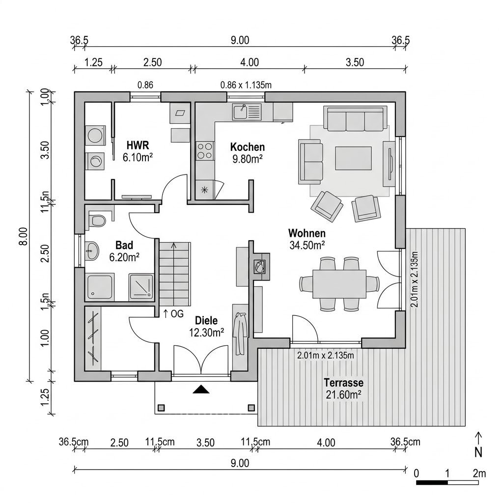 Grundriss Schwedenhaus Linköping 144 von Eksjöhus — 144 m², 5 Zimmer