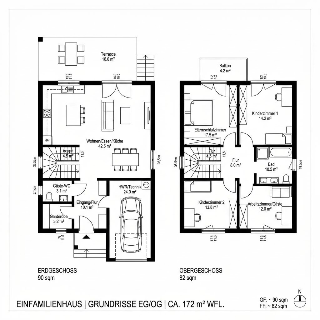 Grundriss Living 172 von ELK Haus — 172 m², 6 Zimmer