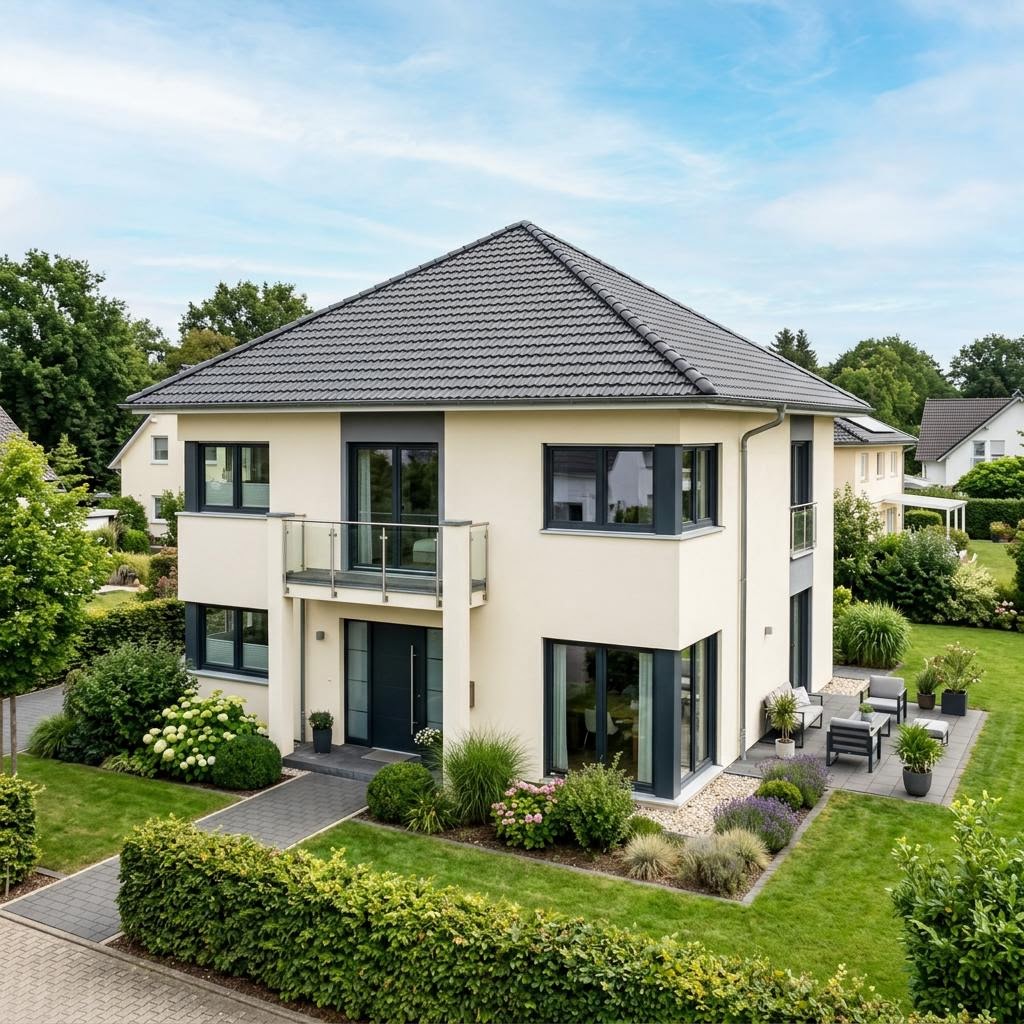 Stadtvilla Stadtvilla Zelt 125 von FIBAV Massivhaus mit Zeltdach — 125 m²