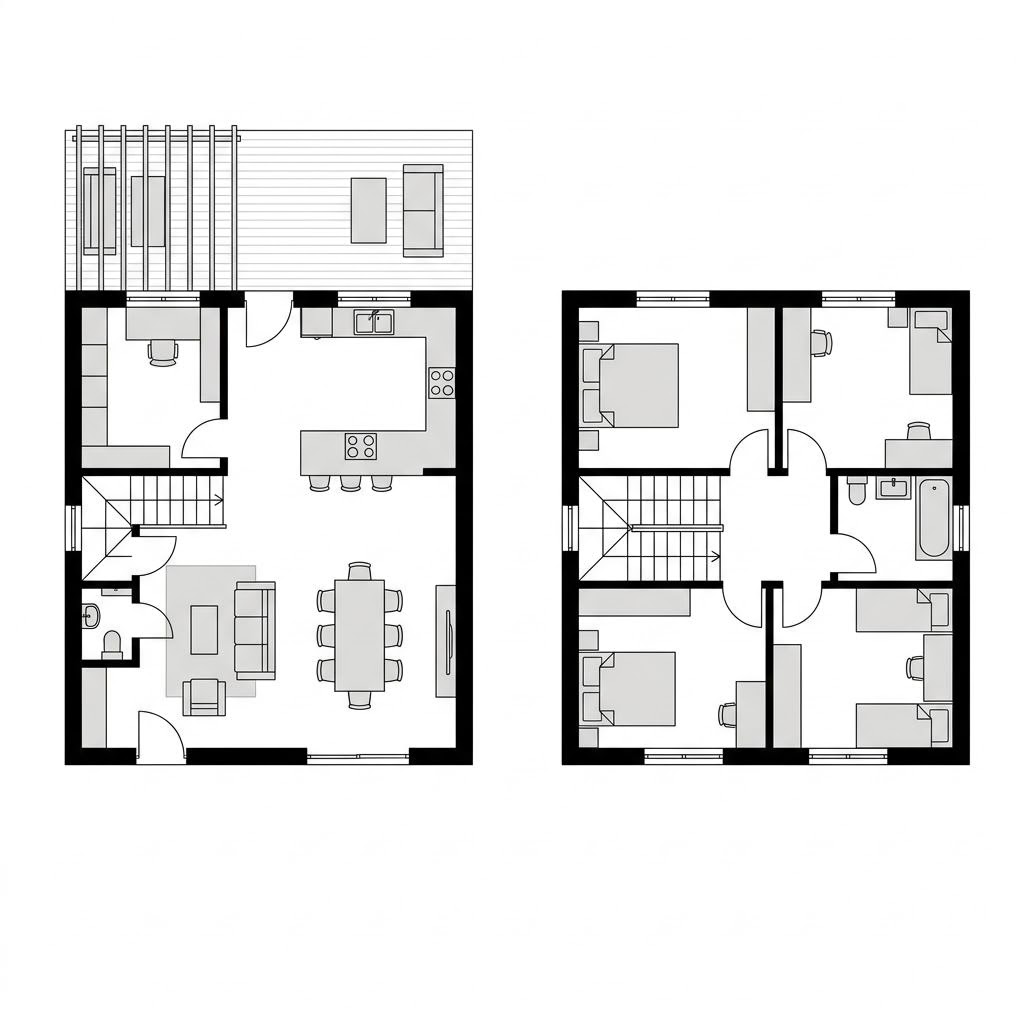 Grundriss Landhaus Marschgut 162 – 162 m² Landhaus mit 5 Zimmern