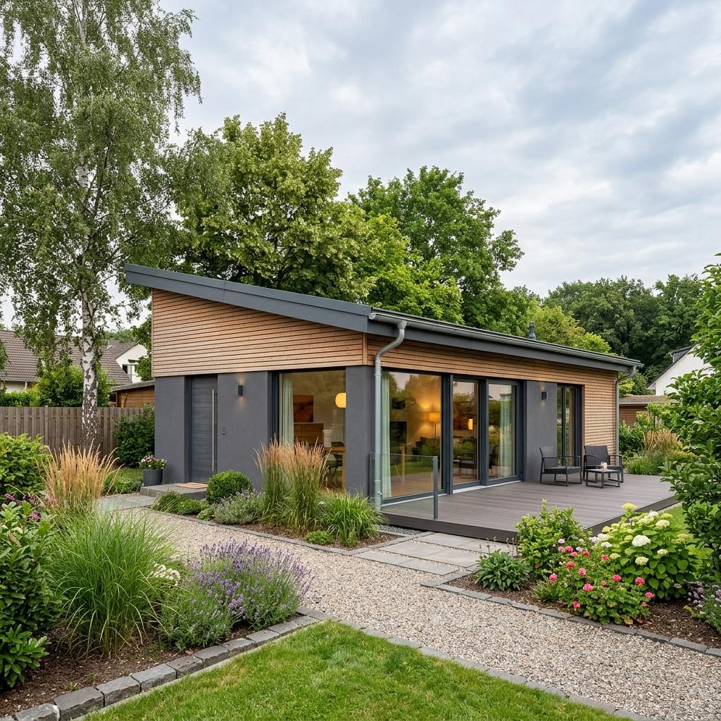 Singlehaus Individuo 84 von Fingerhut Haus mit Pultdach — individuell planbares Fertighaus mit 84 m²