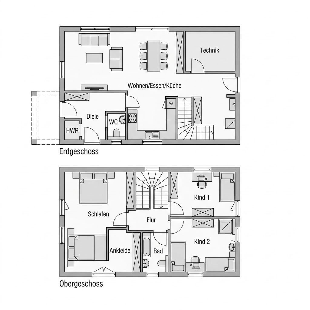 Grundriss Aktiv 141 von FischerHaus — 141 m², 5 Zimmer