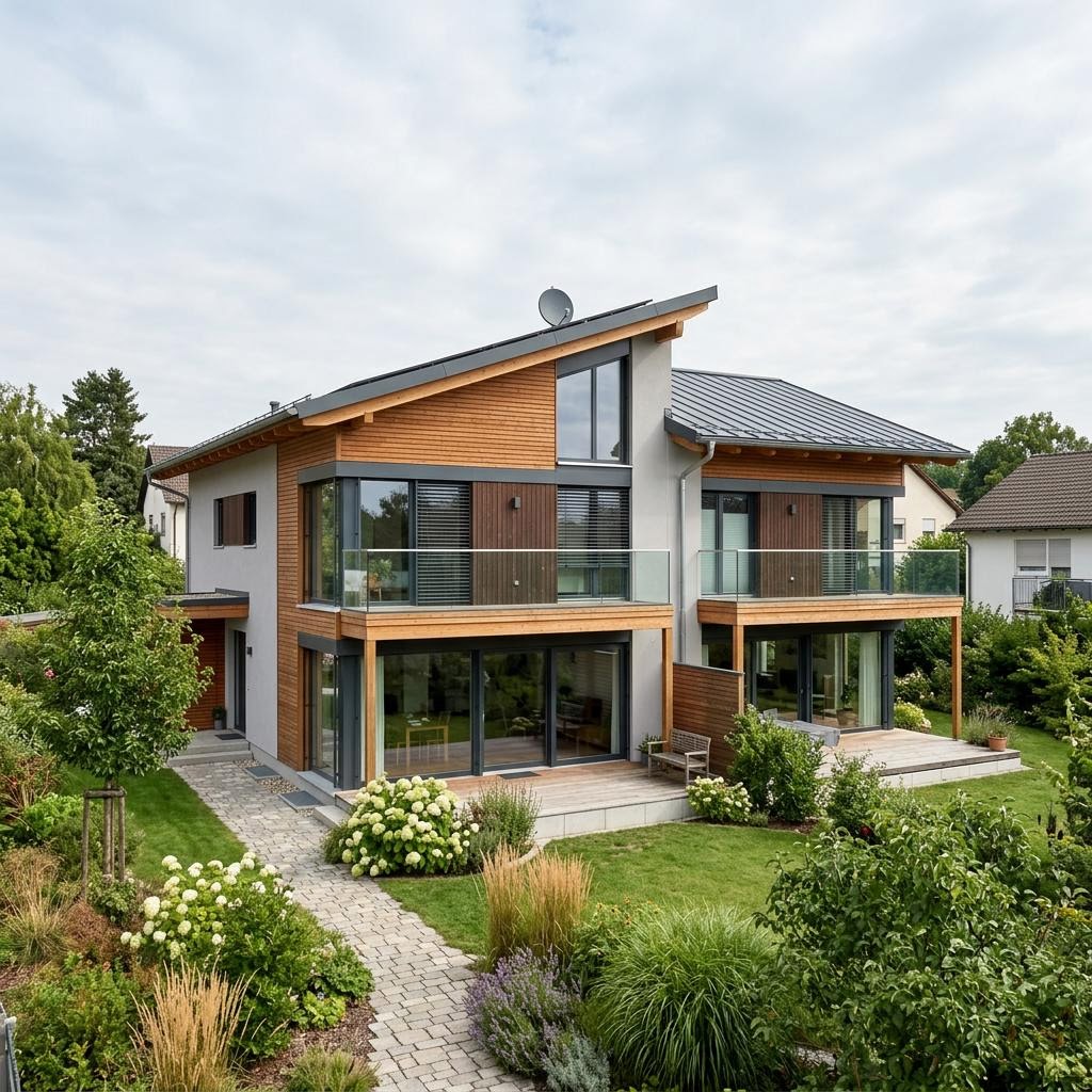 Doppelhaus Doppelhaus Panorama 150 von FischerHaus — Pultdach, 150 m²
