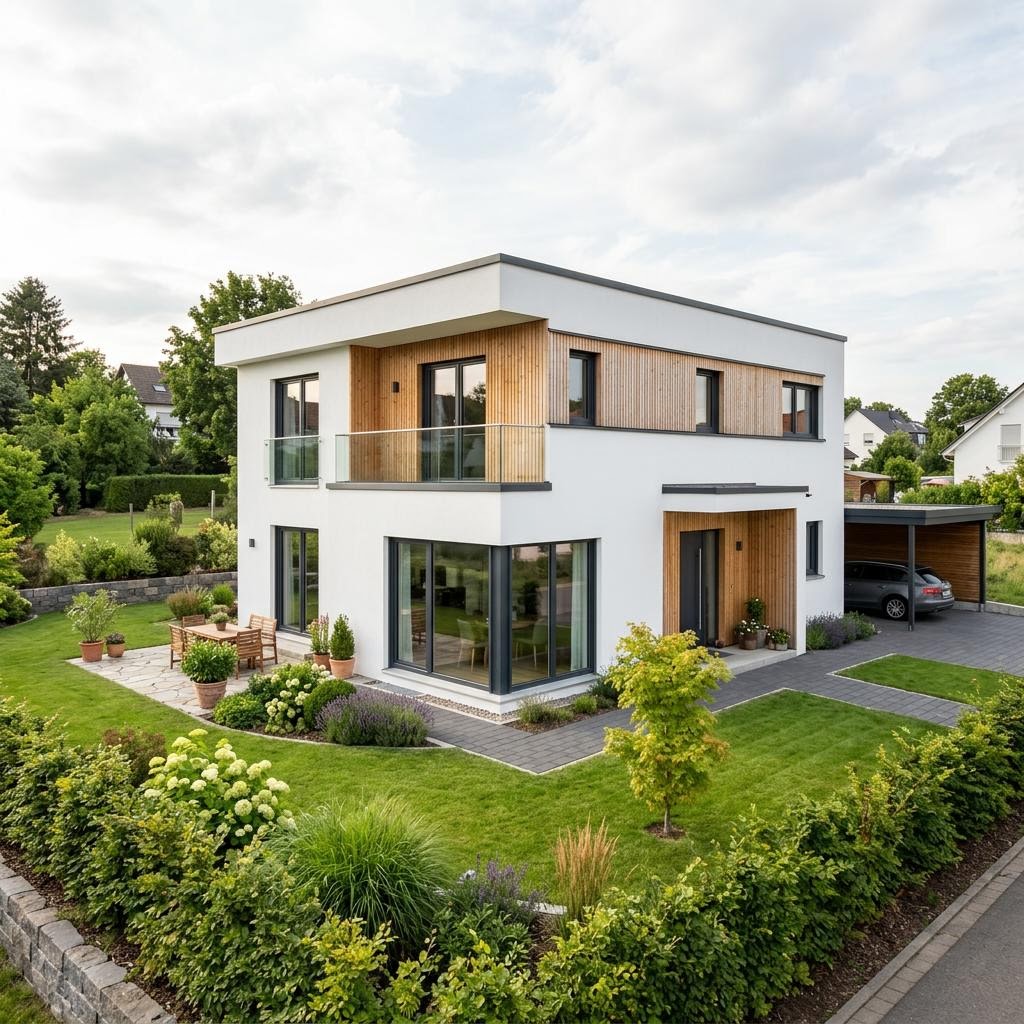 Einfamilienhaus Kubus 142 von FischerHaus — Holztafelbau mit 142 m²