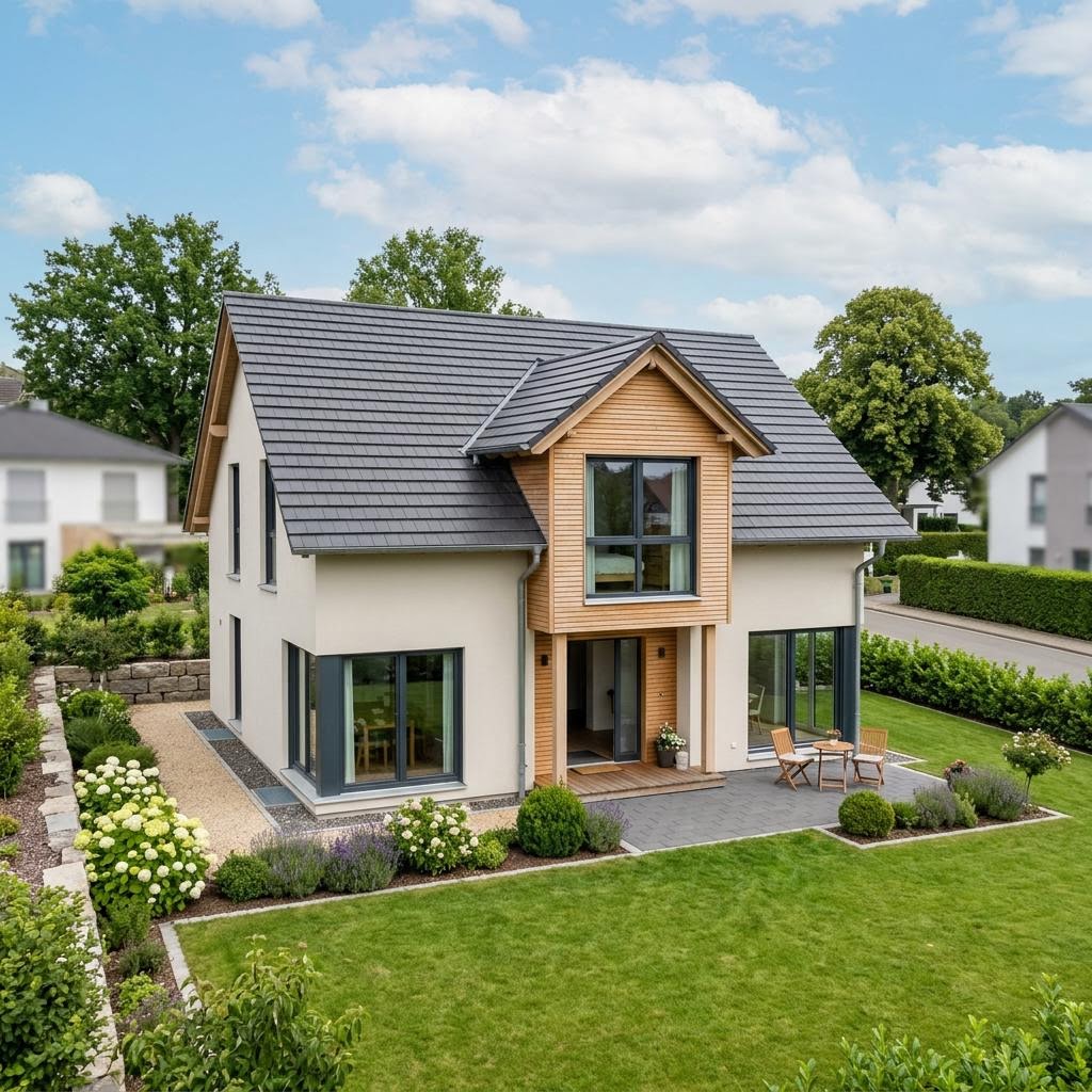 Einfamilienhaus Landhaus Zwerch 144 von FischerHaus mit Zwerchdach — 144 m²