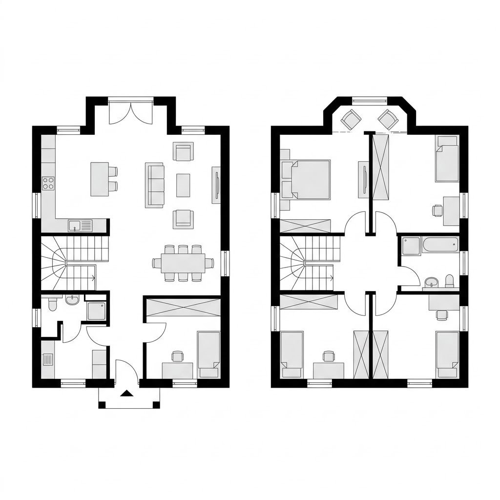 Grundriss Nordlandkate 124 – 124 m² Friesenhaus mit 4 Zimmern