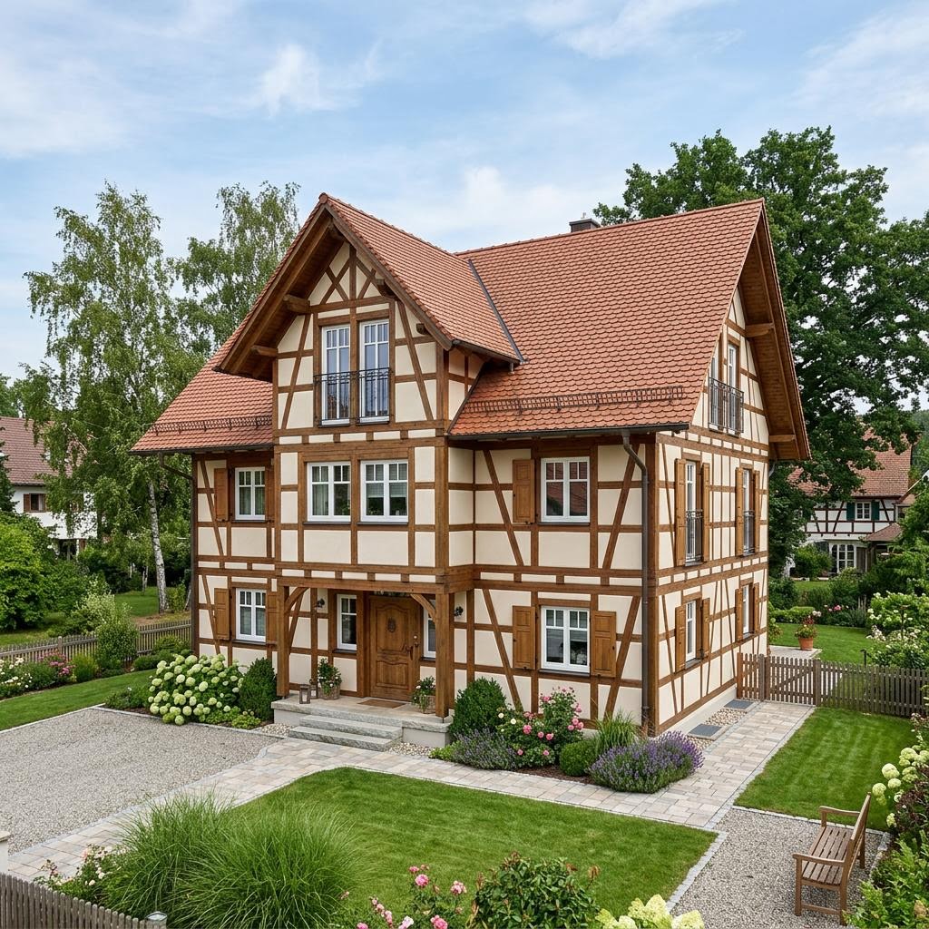 Fachwerkhaus Giebelhaus 138 von Fuhrberger Fachwerkhaus — Holzskelettbau mit Zwerchdach und 138 m²