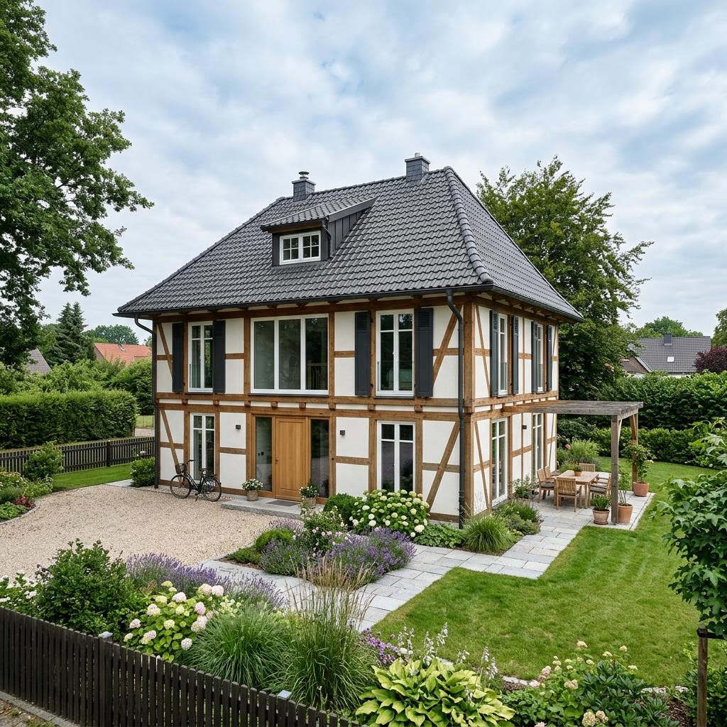 Fachwerkhaus Marschhof 154 von Fuhrberger aus Eiche mit Krüppelwalmdach