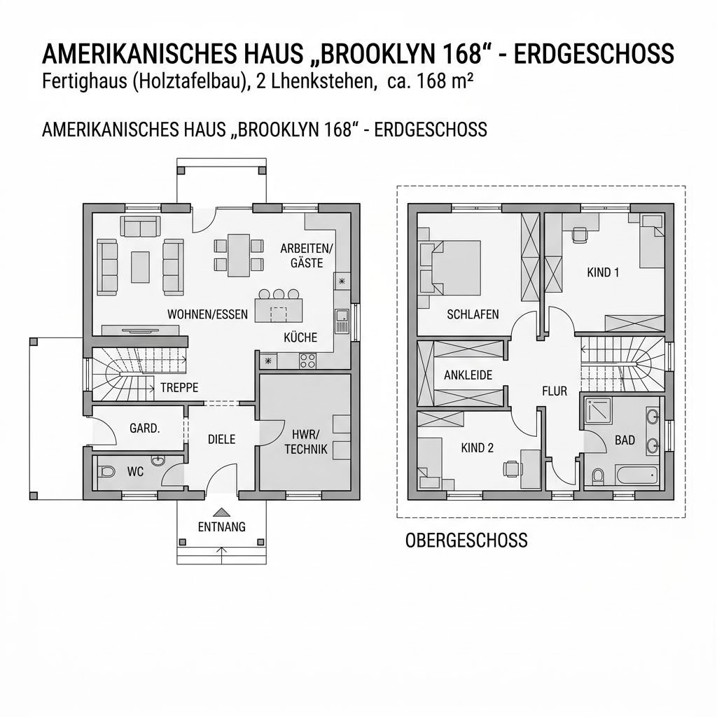 Grundriss Brooklyn 168 von Greenville — 168 m², 5 Zimmer