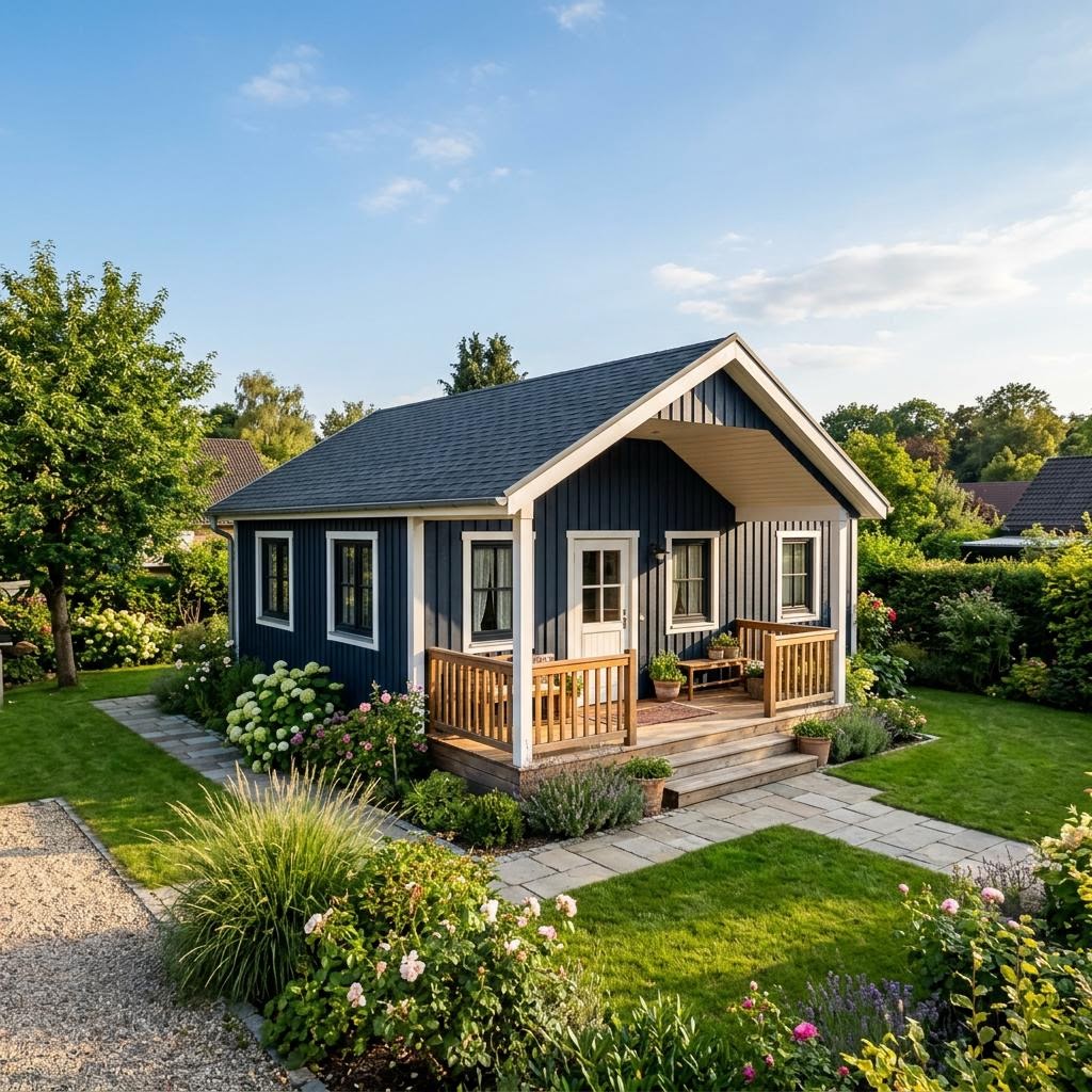 Tiny House Cottage 38 von greenville im amerikanischen Cottage-Stil mit Satteldach und Veranda