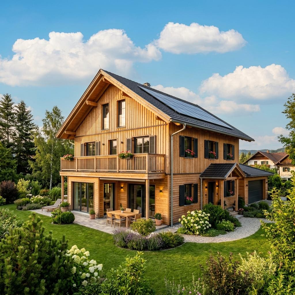 Chalet Chalet Nockberg von GRIFFNER mit Satteldach und Holzfassade
