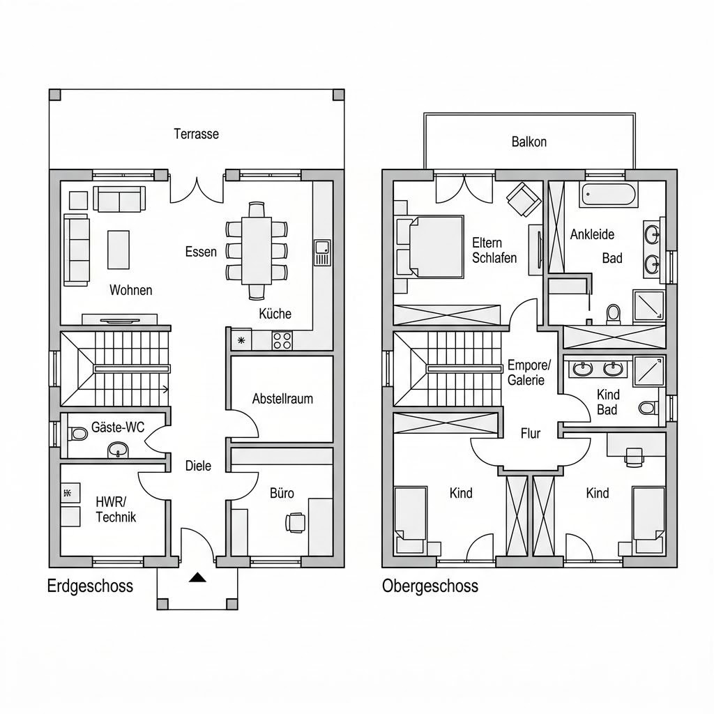 Grundriss Villa Chiaro 208 von GRIFFNER — 208 m², 6 Zimmer