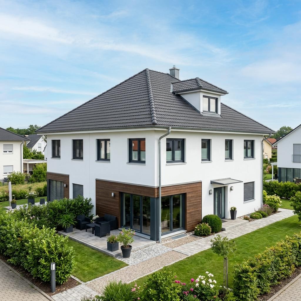 Doppelhaus Doppelhaus Gemini 136 von GUSSEK HAUS — Walmdach, 136 m²