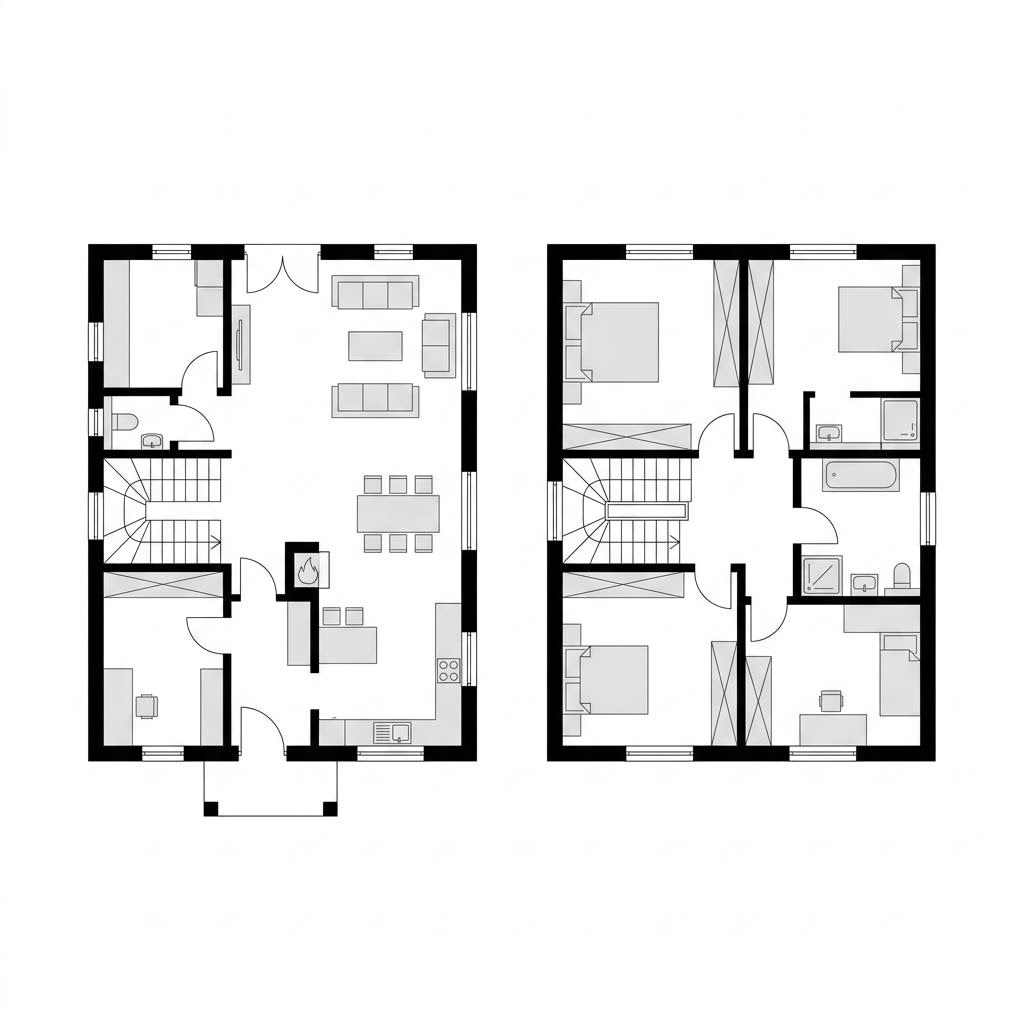 Grundriss Landhaus Wiesengrund 156 – 156 m² Landhaus mit 5 Zimmern
