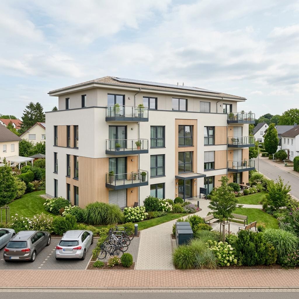 Mehrfamilienhaus Stadthaus 8 Wohneinheiten von Haas Fertigbau — Fertighaus mit 640 m²