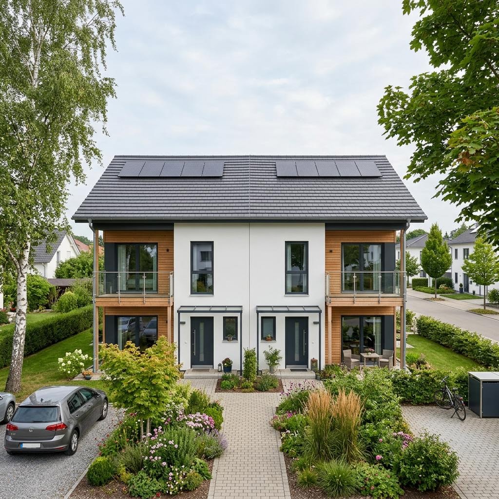 Doppelhaus Doppelhaus Linero 124 von Haas Fertigbau — Satteldach, 124 m²