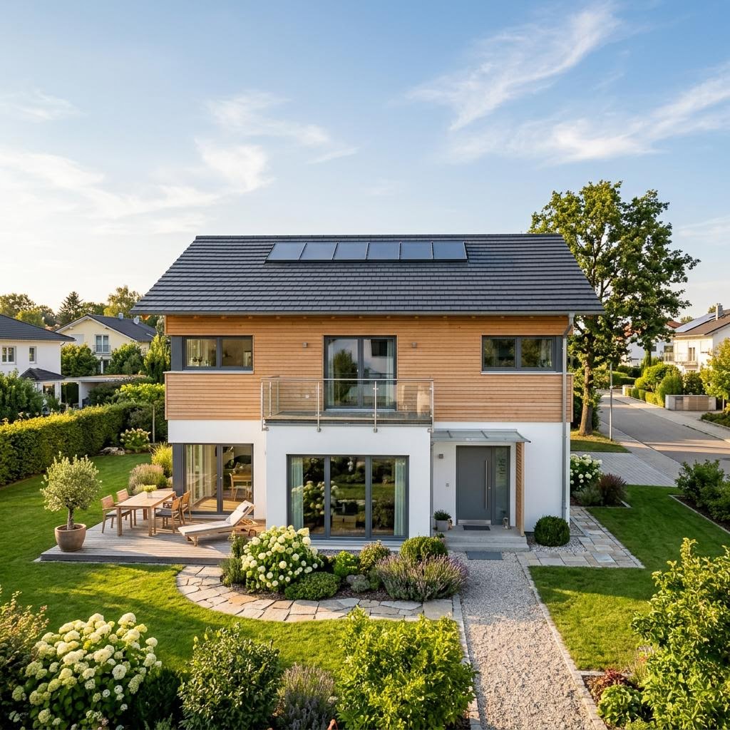 Mehrgenerationenhaus MH 205 von haas-haus in Holztafelbauweise mit Satteldach