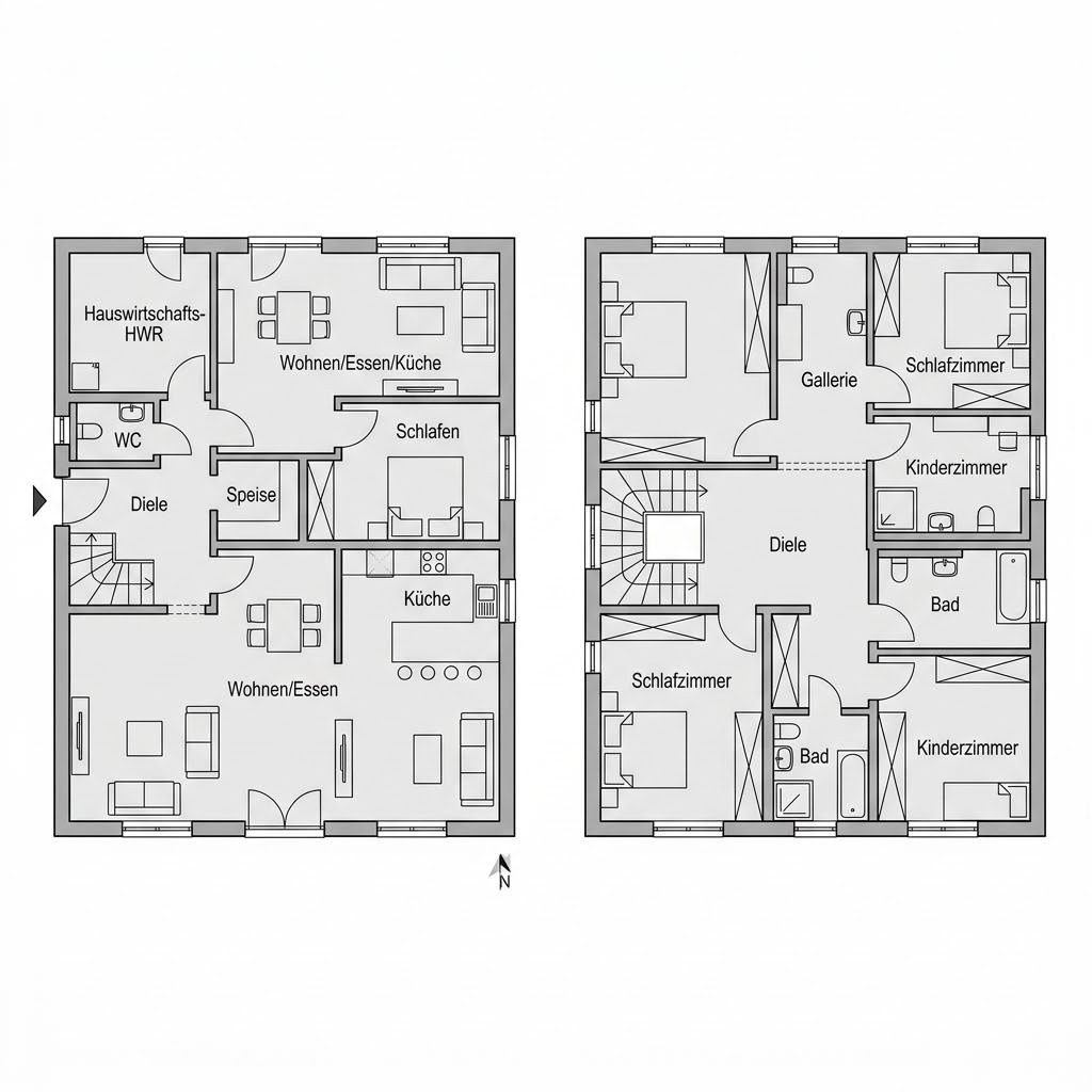 Grundriss Mehrgenerationenhaus Variant Generation 234 – 234 m² Mehrgenerationenhaus mit 8 Zimmern